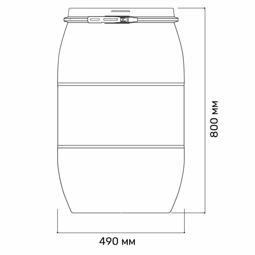 Бочка пластик, 127 л, съемная крышка с металлическим хомутом, цветная, ЗТИ - фотография № 6