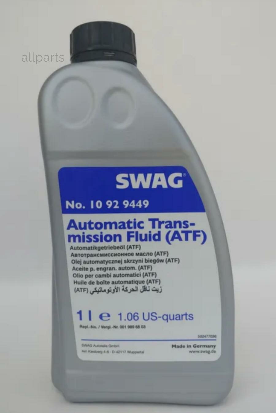 SWAG 10929449 Масло трансмиссионное ATF SWAG 1л.