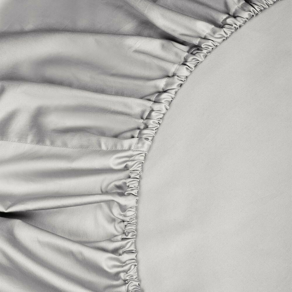 Простыня на резинке BELLEHOME "Стефания Silver", 160х200х30, 100% хлопок, сатин премиум - фотография № 5