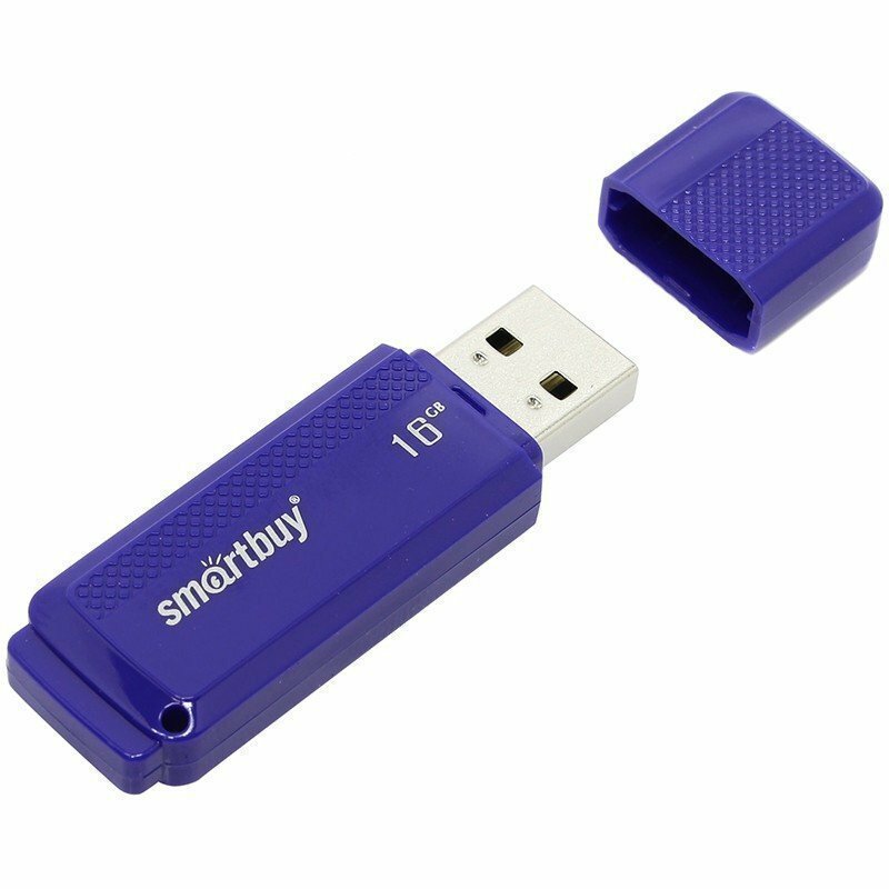 Память Smart Buy "Dock" 16GB, USB 2.0 Flash Drive, синий SB16GBDK-B