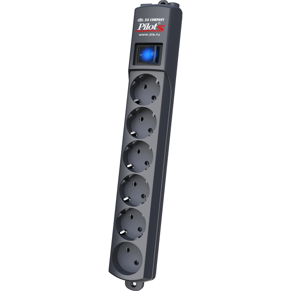 Pilot S surge protector 6 outlets (5 euro + 1 without grounding) 1.8 m, graphite