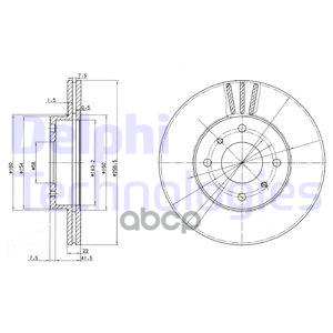 Bg2567_диск Тормозной Передний! Nissan Primera 1.6/2.0/2.0d 88> Delphi арт. BG2567