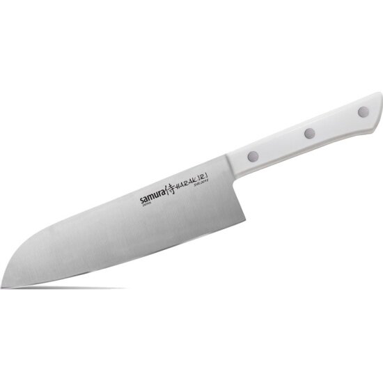 Нож кухонный Сантоку SAMURA HARAKIRI SHR-0095W, коррозионно-стойкая сталь, ABS пластик 17,5 см