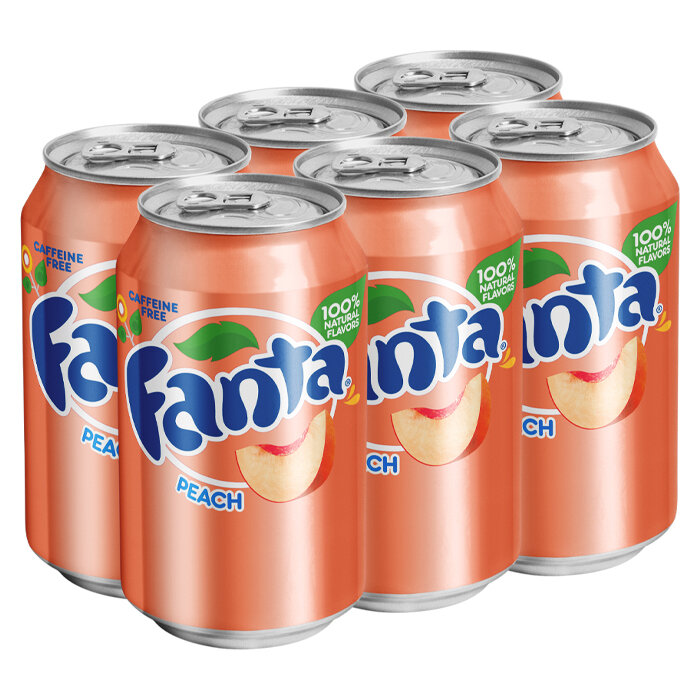 Газированный напиток Fanta Peach со вкусом персика (США), 355 мл (6 шт) - фотография № 1