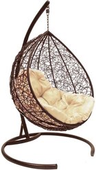 Подвесное кресло кокон Bigarden "Tropica brown" (бежевая подушка)