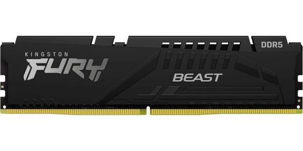 Оперативная память для компьютера 16Gb (1x16Gb) PC5-44800 5600MHz DDR5 DIMM CL40 Kingston FURY Beast Black (KF556C40BB-16)