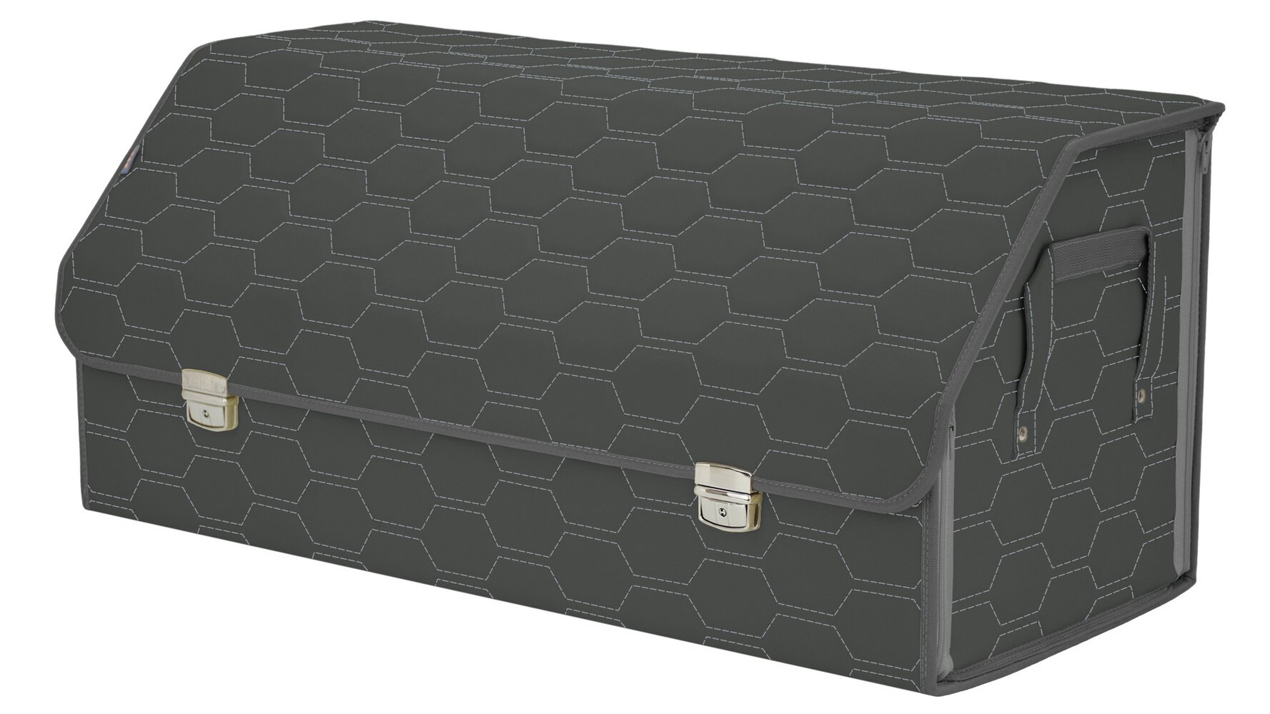 Органайзер-саквояж в багажник "Союз Премиум" (размер XXL). Цвет: серый с серой прострочкой Соты.