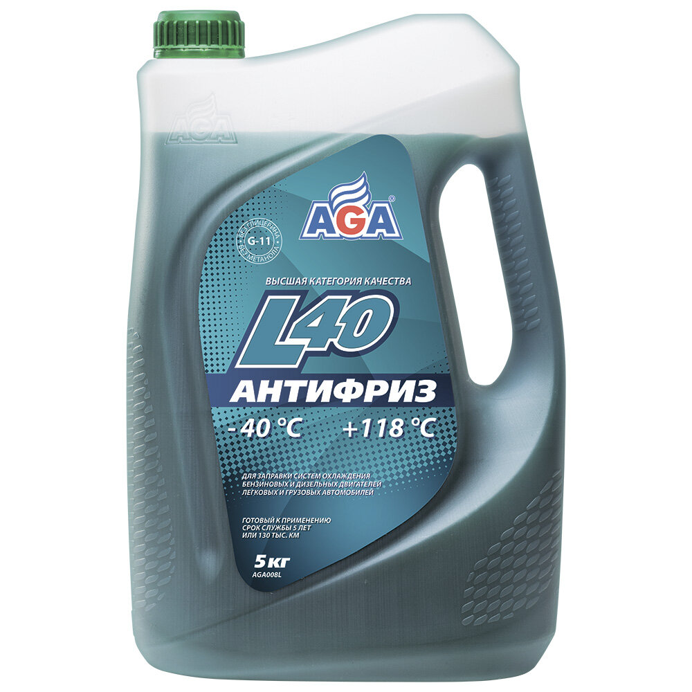 Антифриз AGA-L40, готовый к применению, (4.73 л/5 кг) AGA008L