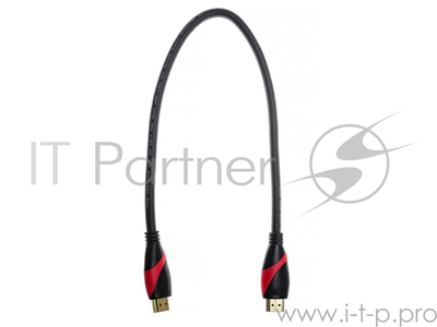 Кабель Hdmi 19M/M ver. 2.0 black red, 0.5m Vcom (cg525-r-0.5)