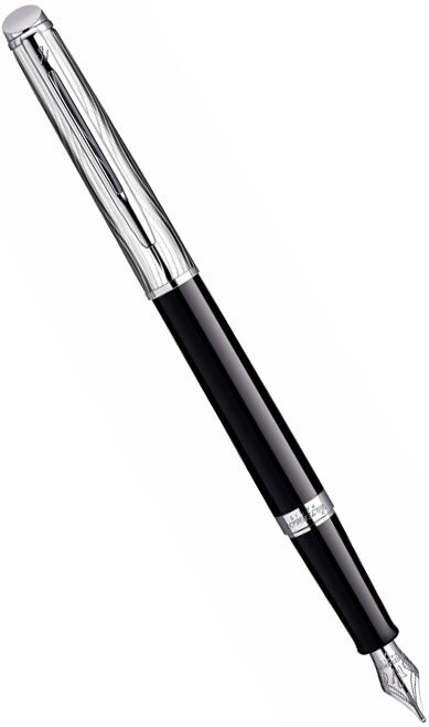 Waterman S0921090 Перьевая ручка waterman hemisphere deluxe, black ct (перо f)