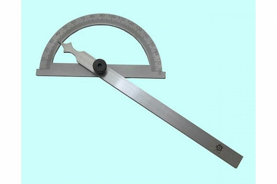 фото Угломер-транспортир TLX с нониусом d 80 линейка L120, цена деления 1град. 66615