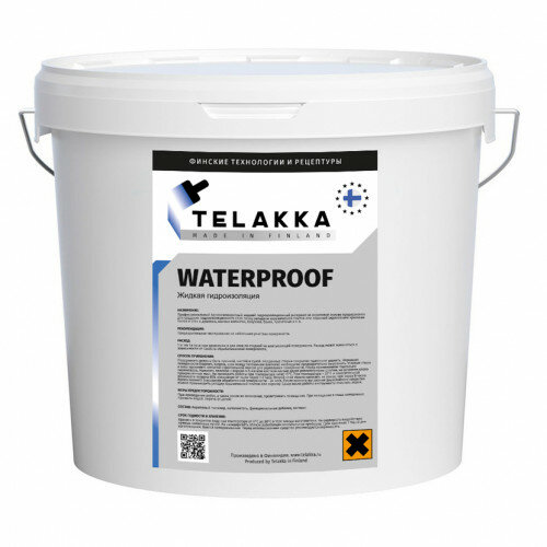Профессиональная жидкая гидроизоляция для создания защитного слоя перед покраской,укладкой плитки TELAKKA WATERPROOF 5кг - фотография № 1