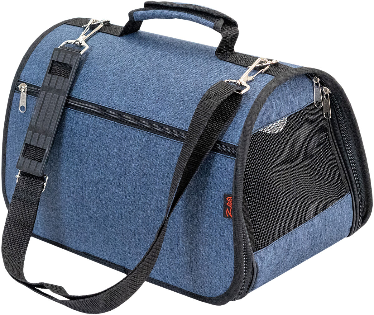 фото Сумка переноска жесткая ZooM Prestige № 1 с карманом нейлон пластик синяя 36 х 22 х 22 см (1 шт)