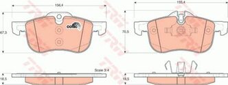 Колодки тормозные передние Rover 75/75 I Tourer 99>05 Mg MG 6/MG ZT/MG ZT- T 01>05 TRW GDB1374