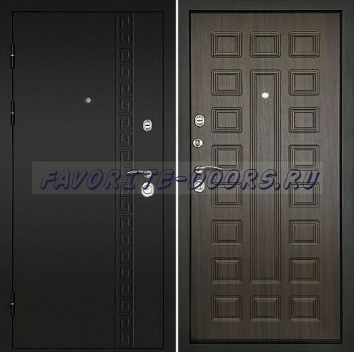 Входные двери в квартиру: Дверь Дверной континент Сити 3К Венге Металлическая (Модификация: Базовая Сторона открывания: Левая Размер короба - 960*2050 мм)