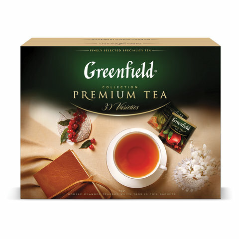 Чай GREENFIELD (Гринфилд), комплект 3 шт., набор 30 видов, 120 пакетиков в конвертах, 231.2 г, 1074-08 - фотография № 3