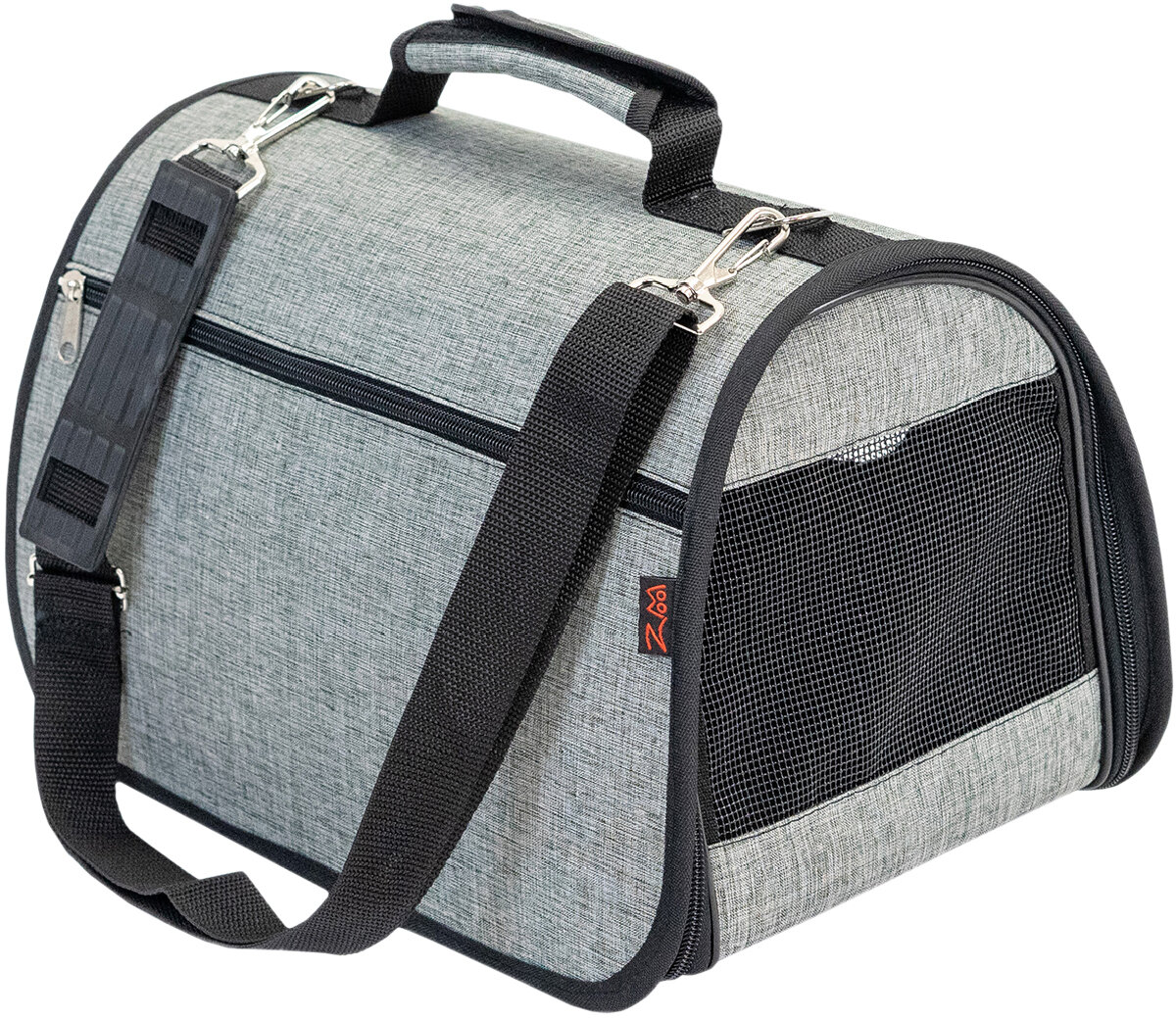 фото Сумка переноска жесткая ZooM Prestige № 4 с карманом нейлон пластик серая 51 х 29 х 29 см (1 шт)