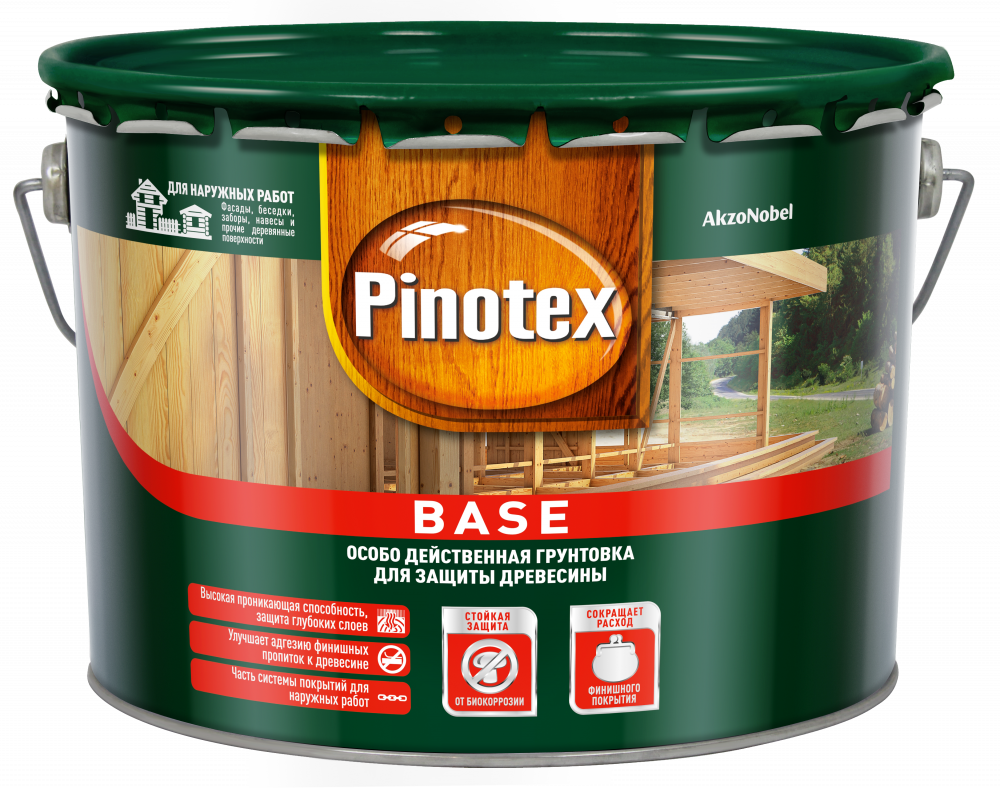 Грунт-антисептик PINOTEX Base 9 л