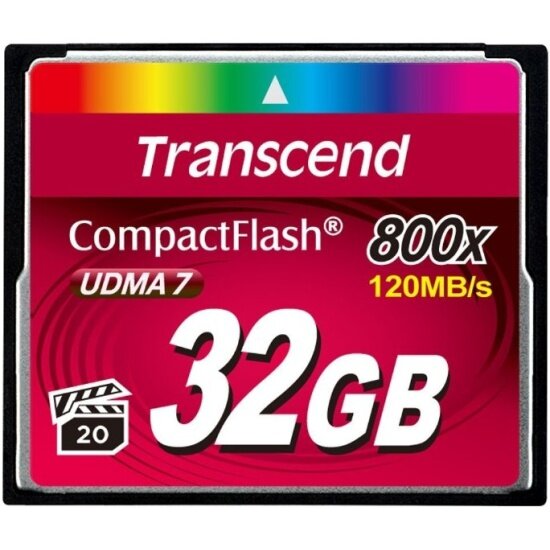 Карта памяти TRANSCEND CompactFlash 32Gb 800X (120/40 Mb/s)