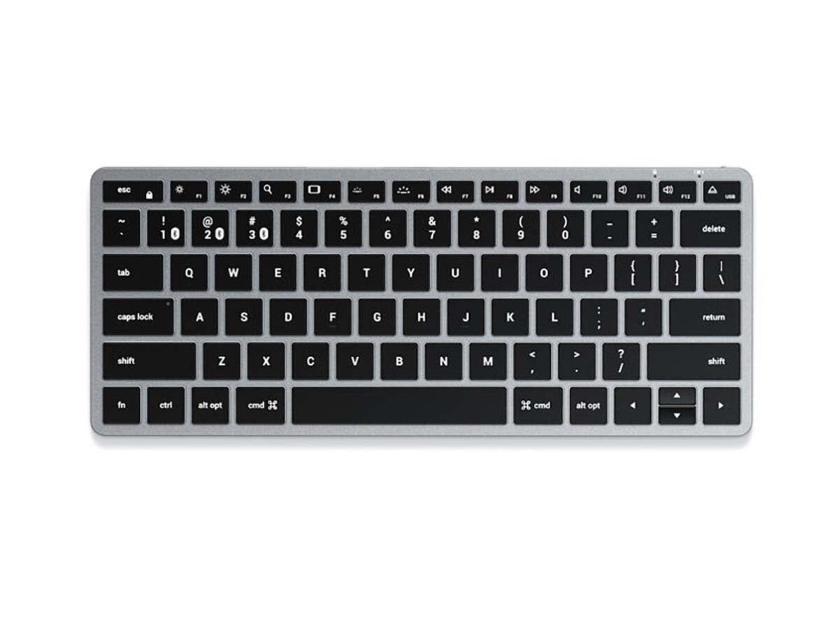 Клавиатура беспроводная Satechi Slim X1 Bluetooth Backlit Keyboard, Bluetooth, Серый, ST-BTSX1M-RU