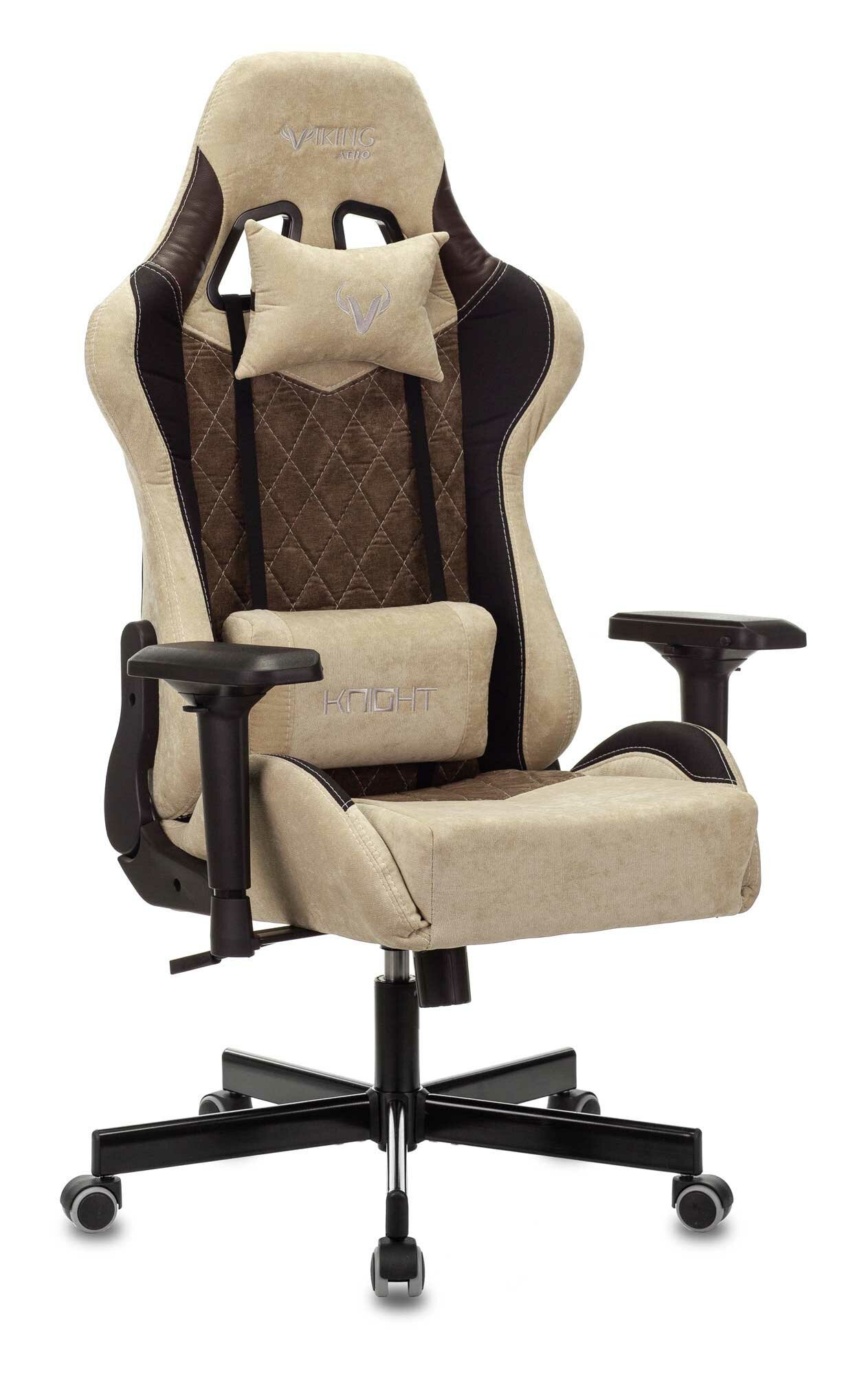 Кресло игровое Бюрократ Zombie VIKING 7 KNIGHT Fabric коричневый/бежевый текстиль/эко.кожа