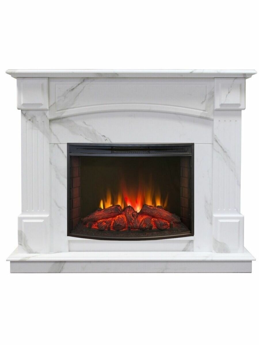 Электрокамин RealFlame Carolina Marble 24/25.5 WT-F512 с очагом Evrika 25,5 LED