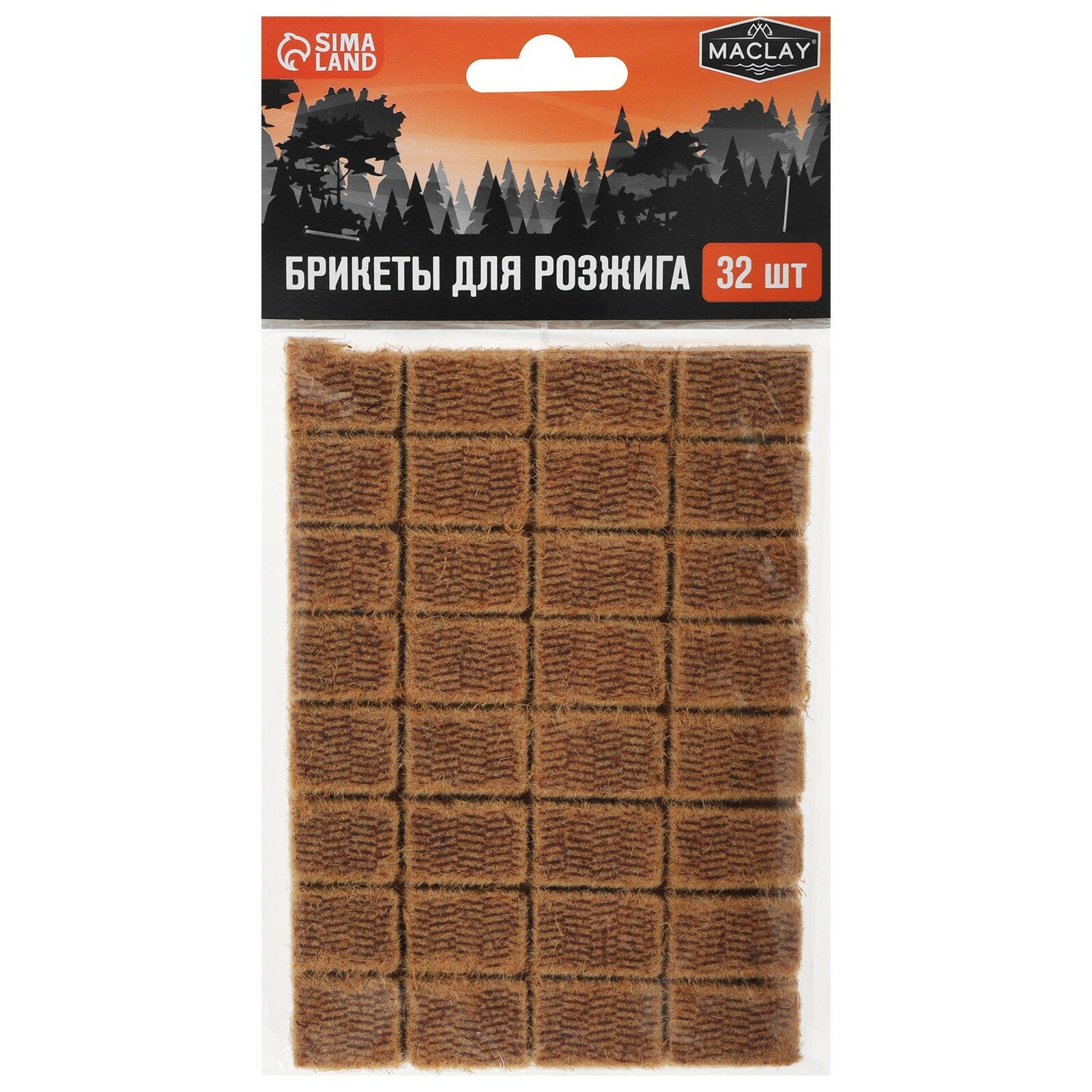фото Брикеты для розжига Maclay, 32 шт.