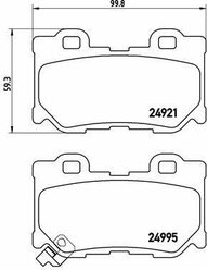 BREMBO Колодки тормозные задние INFINITI FX35, FX37, FX50, G35 06-