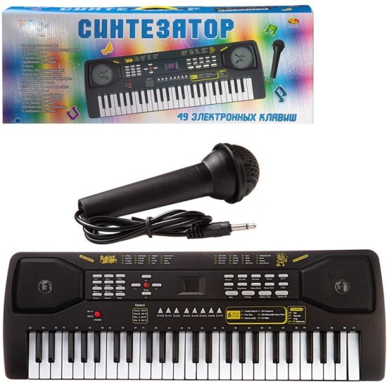 Детский синтезатор Abtoys D-00084 49 клавиш, с адаптером