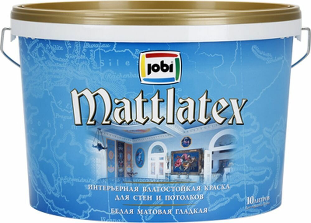Интерьерная влагостойкая краска JOBI MATTLATEX 10 л