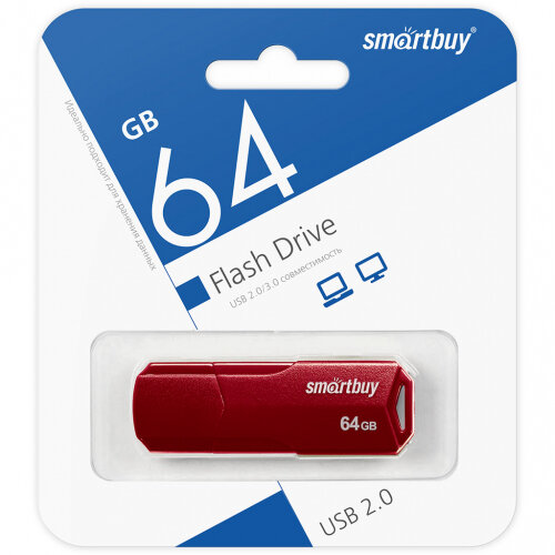 USB флешка Smartbuy 64Gb Clue burgundy USB 2.0
