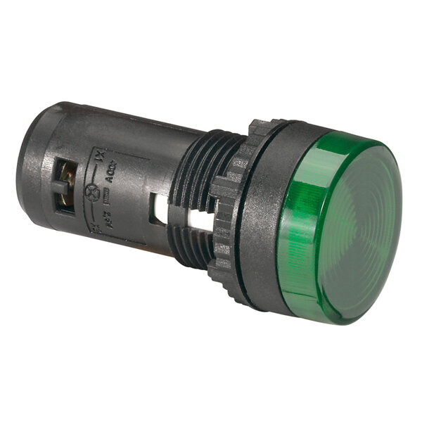 Legrand (Легранд) Моноблочная сигнальная лампа ∅ 22,3 - Osmoz - для комплектации - с подсветкой - лампы с цоколем BA9S - IP 66 - зеленый 024612