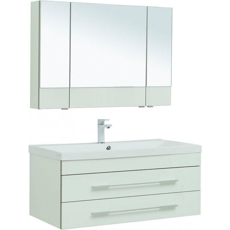 Комплект мебели для ванной Aquanet Верона 100 287649 подвесной Белый - фотография № 1