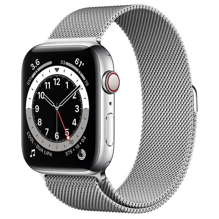 Часы Apple Watch Series 6 GPS + Cellular 44mm (M07M3) (Silver Stainless Steel Case with Milanese Loop)