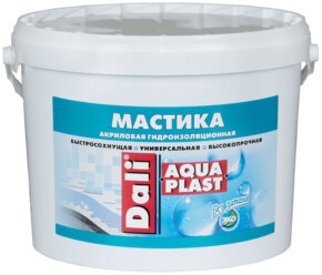 Мастика гидроизоляционная Dali Aquaplast, универсальная, акриловая, 9 л