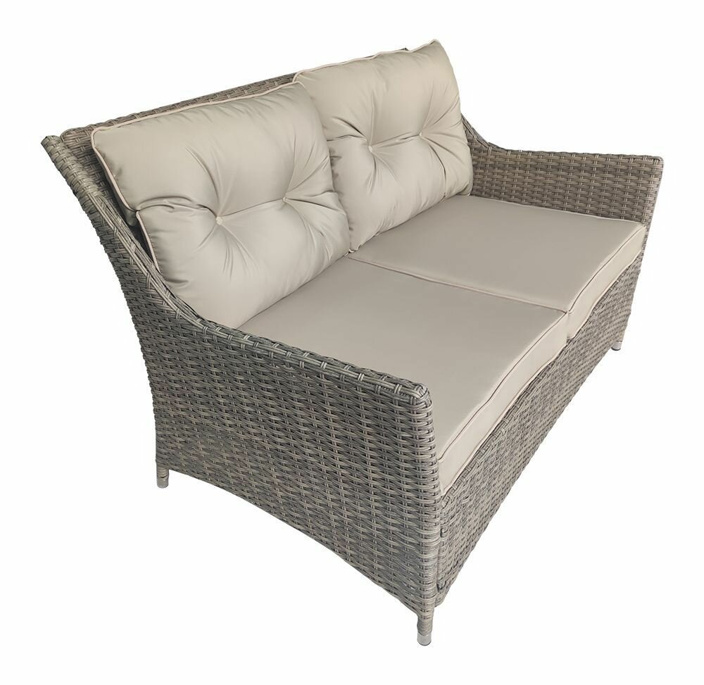 Комплект мебели BERGAMO (Бергамо) бежево-серый из искусственного ротанга - фотография № 5