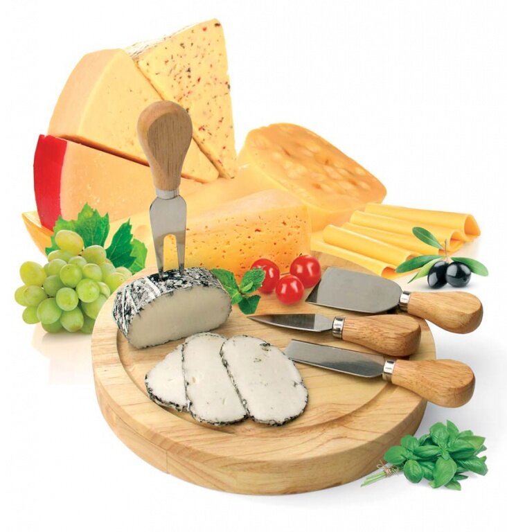 Набор Bradex «Рокфор» для резки сыра из 4-х приборов и деревянной доски