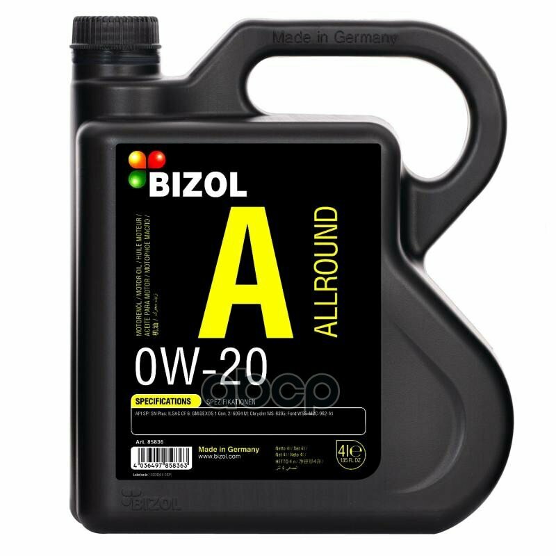 BIZOL Масло Моторное Bizol Allround 0w-20 4l