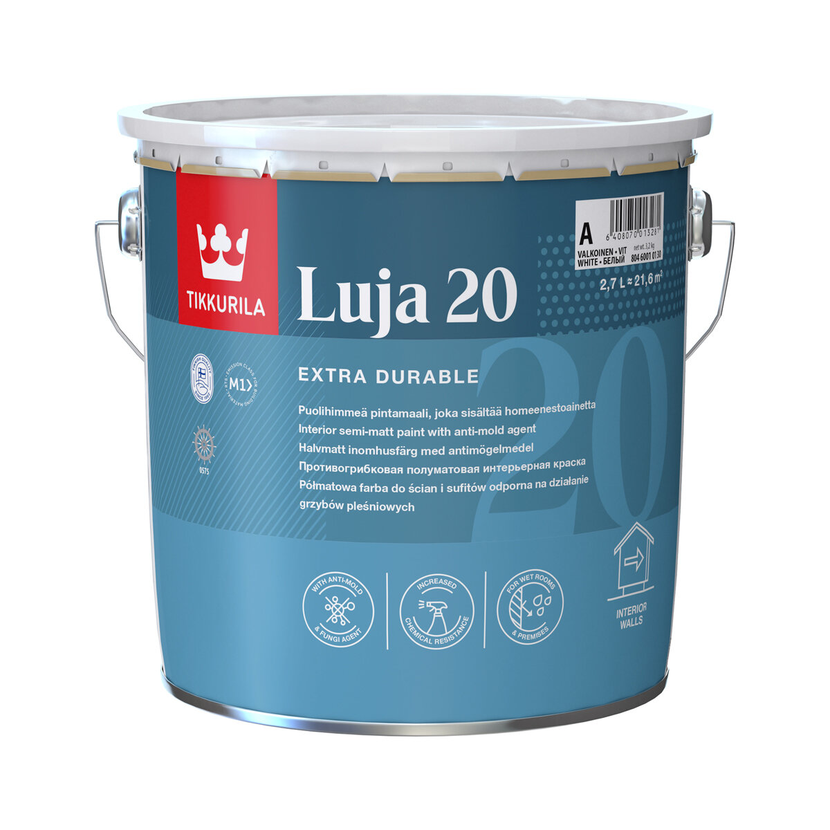 Краска акрилатная Luja 20 (Луя 20) TIKKURILA 2,7л бесцветный (база С)