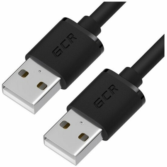 Кабель Greenconnect USB AM/AM, 28/28 AWG, 1.8m черный (GCR-UM5M-BB2S-1.8m)