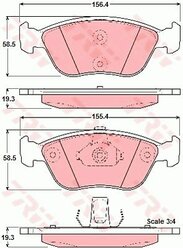 Колодки тормозные передние Volvo C70 I/S70/V70 I 93>05 TRW GDB1406