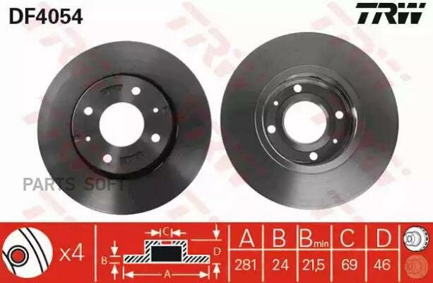 Тормозной диск TRW / арт. DF4054 - (1 шт)