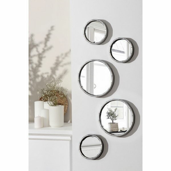 Набор настенных зеркал "Бамбук" диаметр зеркальной поверхности 205/13 см цвет серебристый