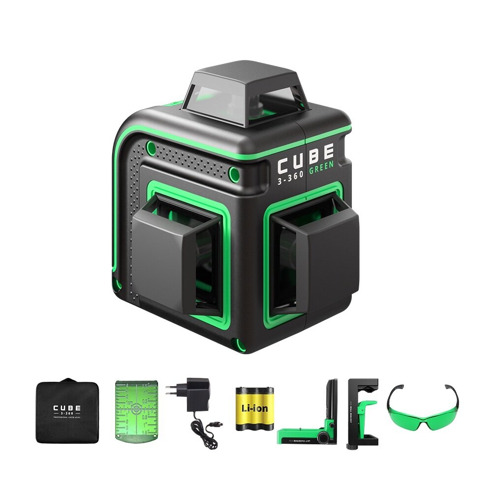 Построитель лазерных плоскостей ADA Cube 3-360 GREEN Home Еdition