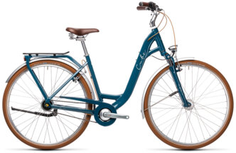 Женский велосипед Cube Ella Cruise, год 2021, ростовка 21, цвет Синий-Серебристый
