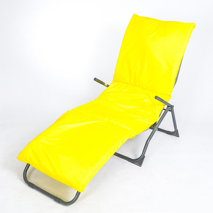 Подушка-матрас водоотталкивающий, цвет жёлтый размер 195х63х3,5 см, оксфорд, полиэстер 100%, синтетическое волокно (1 шт.) - фотография № 2