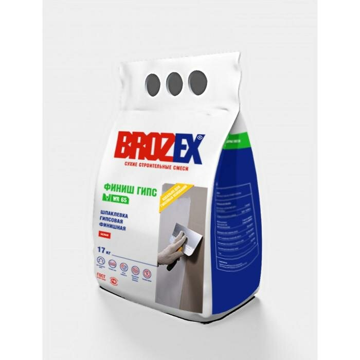 BROZEX Смесь шпаклевочная гипсовая Brozex WR 65 финиш гипс 3,0 кг