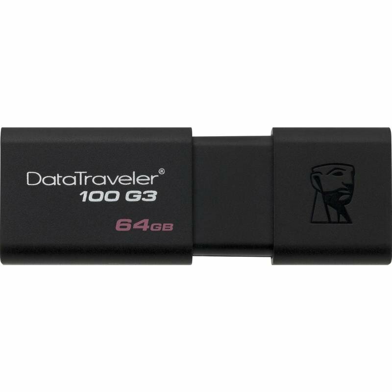 Флеш-память USB 3.1/3.0/2.0 64 ГБ Kingston DataTraveler 100 G3 2 штуки в упаковке (DT100G3/64GB-2P), 1408200