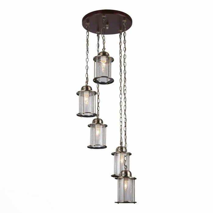 фото St Luce Люстра подвесная St Luce. SL150.303.05. Volantino. 5х40 Вт, E27, 50х50 см, цвет бронза, коричневый
