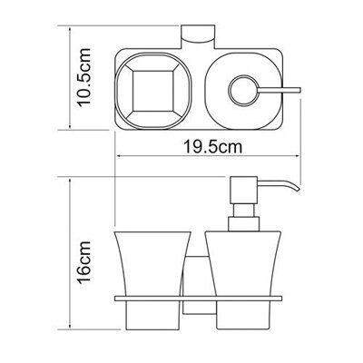 Держатель стакана и дозатора Wasserkraft Exter K-5200 K-5289 9061251 - фотография № 3